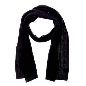 NEW PORTOLANO women's cable cashmere scarf in black